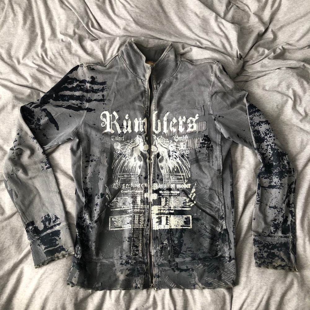 SALVAGE The Rumblers zip up sweatshirt like new